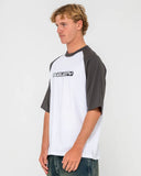 RUSTY Bubble Raglan Short Sleeve Tee - WHITE
