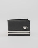 RUSTY White Line Leather Wallet - BLACK