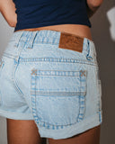RUSTY Phoenix Low Rise Denim Mini Short - SKY BLUE HEATHER