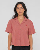 RUSTY Summer Court Short Sleeved Shirt - RED