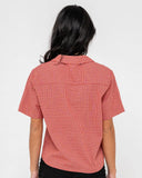 RUSTY Summer Court Short Sleeved Shirt - RED