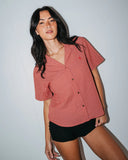 RUSTY Summer Court Short Sleeved Shirt - RED