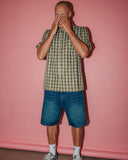 RUSTY Datsun Check Short Sleeve Shirt -  ARMY GREEN