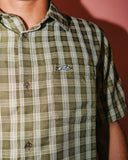 RUSTY Datsun Check Short Sleeve Shirt -  ARMY GREEN