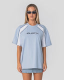 RUSTY Wavers Tide Oversize Short Sleeve Tee - RETRO BLUE/WHITE