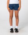 RUSTY Penny Kick Flare Denim Girls Shorts - DEEP SEA BLUE/BLUE
