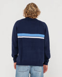 RUSTY - White Lines Knit Sweater - NAVY / BLUE ECRU