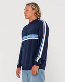 RUSTY - White Lines Knit Sweater - NAVY / BLUE ECRU