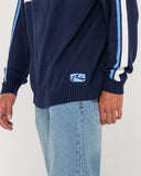 RUSTY - White Lines Knit Sweater - NAVY / BLUE ECRU