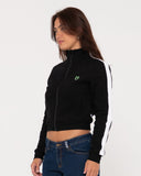 RUSTY - Norty Long Sleeve Zip Through Fleece - BLACK