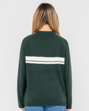 RUSTY White Lines Long Sleeve Crew Neck Knit - GREEN GABLES