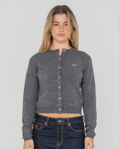 RUSTY Nana Beryl Slim Fit Cardigan - CARBON