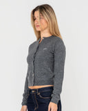 RUSTY Nana Beryl Slim Fit Cardigan - CARBON