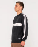 RUSTY White Lines 2.0 Knit Crew - BLACK MARLE