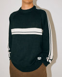 RUSTY White Lines 2.0 Knit Crew - BLACK MARLE