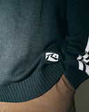 RUSTY White Lines 2.0 Knit Crew - BLACK MARLE