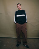 RUSTY White Lines 2.0 Knit Crew - BLACK MARLE