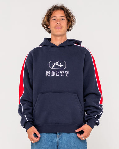 RUSTY Lenuff Hooded Fleece - NAVY BLUE