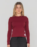 RUSTY - Essentials Ribbed Long Sleeve Tee - RHUBARB