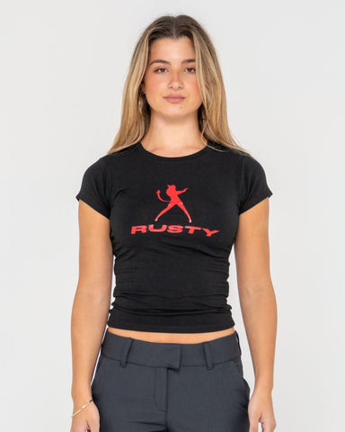 RUSTY Devil Power Baby Tee - BLACK