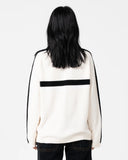 RUSTY White Lines Long Sleeve Crew Neck Knit - CREAM/BLACK