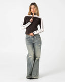 RUSTY Daddy GB Zip Through Knit - JAVA