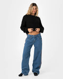 RUSTY Two Tales Knitted Crew - BLACK