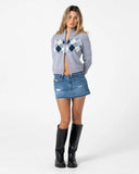 RUSTY Clued In Zip Through Knit - GREY MARBLE