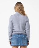 RUSTY Clued In Zip Through Knit - GREY MARBLE