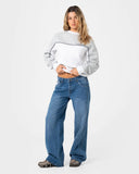 RUSTY Polar Popped Panelled Crew Fleece - GREY/MARLE
