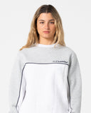 RUSTY Polar Popped Panelled Crew Fleece - GREY/MARLE