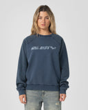 RUSTY Caliway DIY Crew Neck Fleece - WASHED BLUE