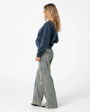 RUSTY Caliway DIY Crew Neck Fleece - WASHED BLUE