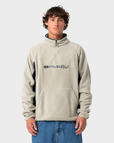 RUSTY Blizzard 1/4 Zip Polar Fleece - ABBEY STONE