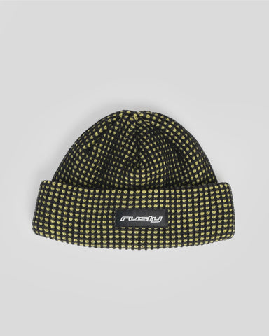RUSTY Slinger Thinsulate Beanie - BLACK/SULFUR