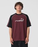 RUSTY Omac Short Sleeve Tee - BURGUNDY