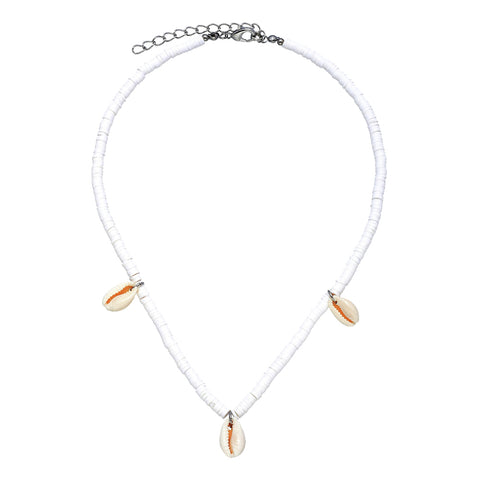 CLASSICS 77 White Heishi Choker With Petite Cowrie Shells
