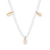 CLASSICS 77 White Heishi Choker With Petite Cowrie Shells
