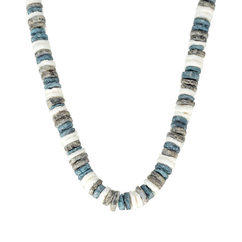 CLASSICS 77 - Blue, Grey, & White Heishi Choker
