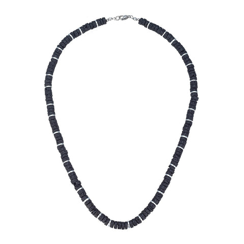 CLASSIC 77 - Black Lava Bead Choker