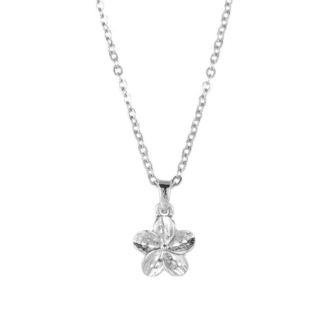 CLASSIC 77 - Dainty Frangipani Necklace - SILVER