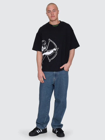 WORSHIP Cherub Box Fit Cropped Tee - BLACK