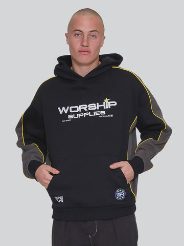 WORSHIP Laser Panel Pullover Hood - BLACK