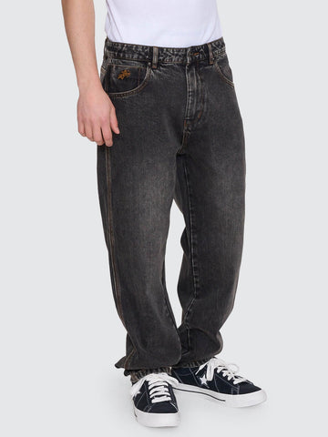 WORSHIP Trudge Lounger Jean - DIRTY BLACK