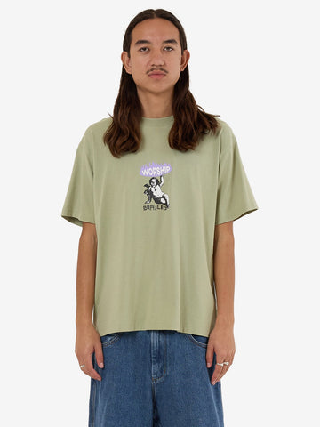 WORSHIP Hold Up Re-Up Tee - SWAMP GREEN
