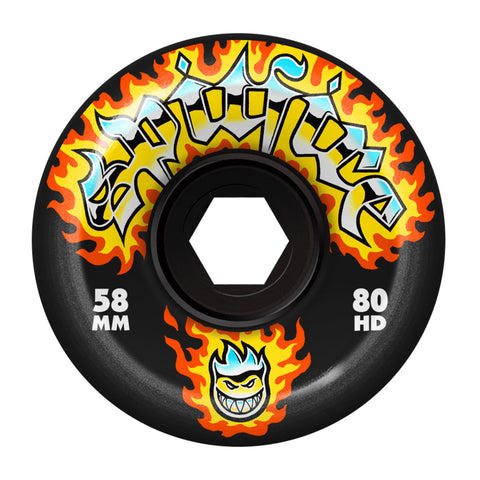 SPITFIRE Conical Full Chrome Venom 54mm 80HD Skateboard Wheels - BLACK