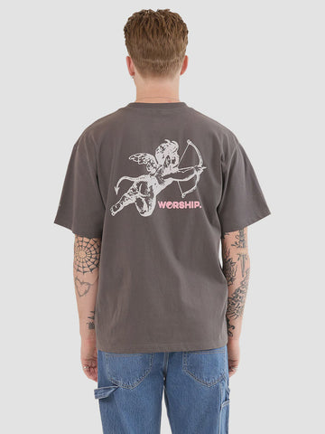 WORSHIP Cherub Tee - WORN BLACK