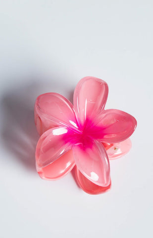 CLASSICS 77 Small Gloss Pink Frangipani Hair Clip