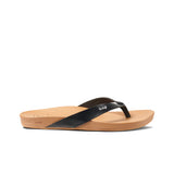 REEF Cushion Court Thongs - BLACK/NATURAL
