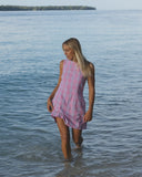 ROXY Phoebe Check Min i Dress - FUSHIA
